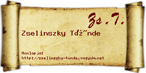 Zselinszky Tünde névjegykártya