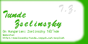 tunde zselinszky business card